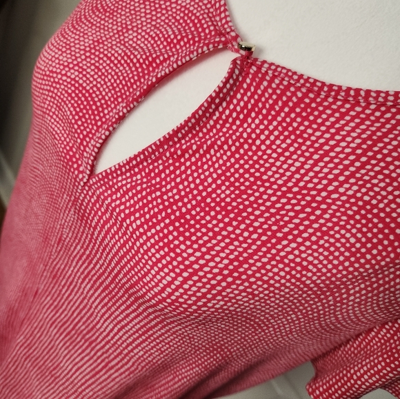 Liz Claiborne Short Sleeve Pink and White Top  Size Medium - Picture 5 of 6